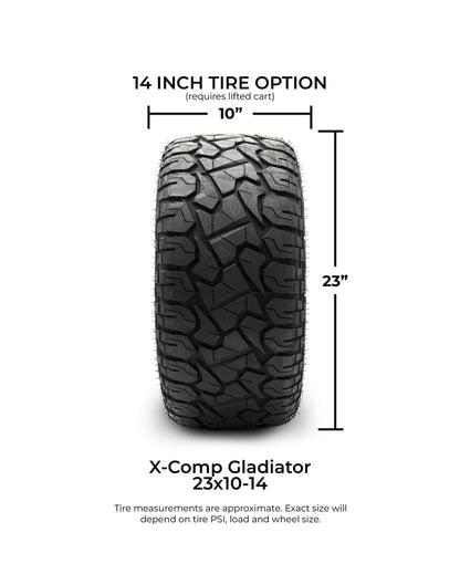 Xcomp® Gladiator 23x10-R14 Steel Belted Radial Golf Cart Tire