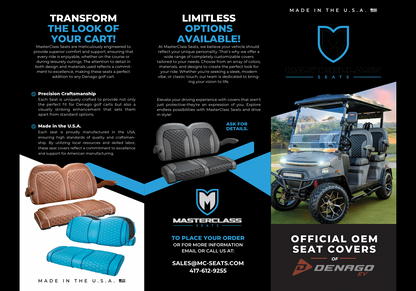 MasterClass Seat Covers – Custom OEM Seats for Denago Golf Carts